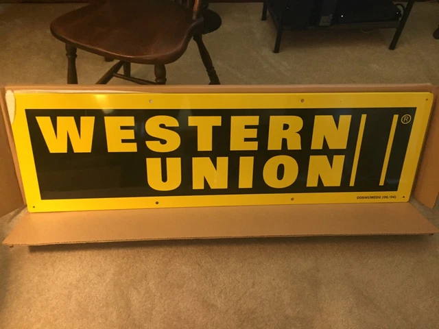 Vintage Western Union Sign Large Single Sided (NEW)