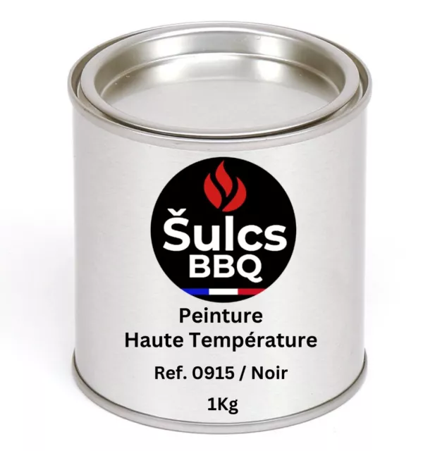 Pot de Peinture Haute Température Noir Mat 1KG 900°C Barbecue Auto Moto Cheminée