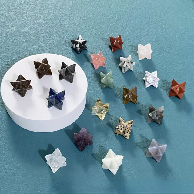 20pcs Natural Merkaba Crystal Star Healing Reiki Quartz Adventurine Rare Decor 2