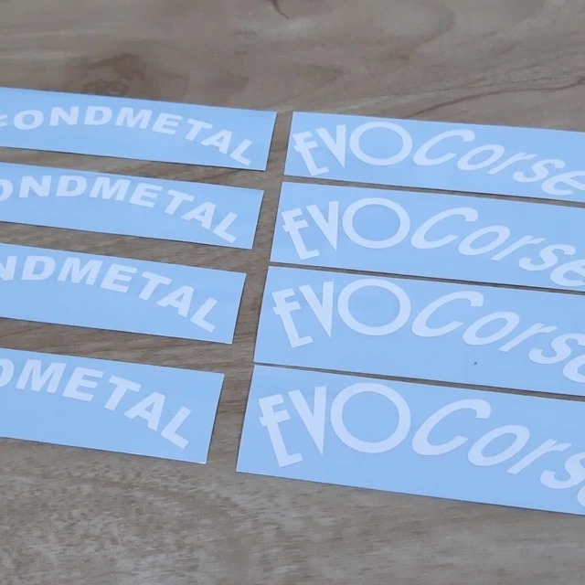 1 SET/8 PCS Car Wheel Rims Stickers Evo Corse Fondmetal WHITE Stickers Oracal
