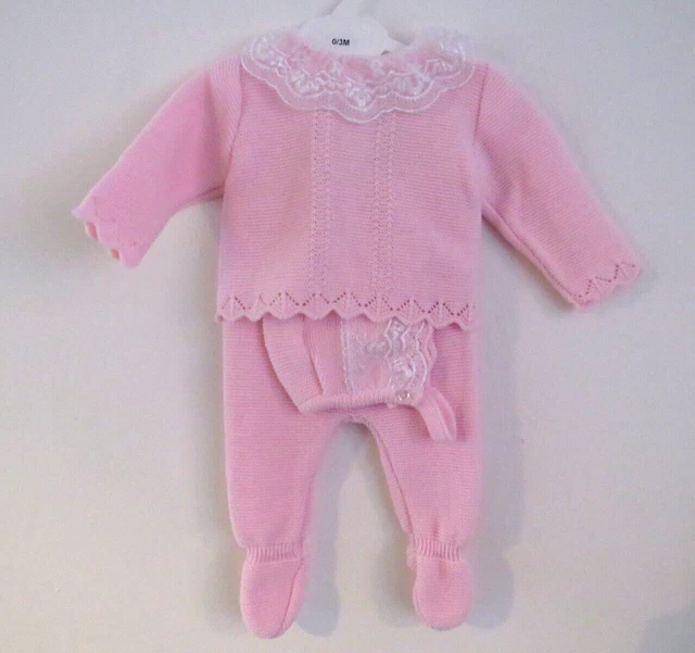 Leggings Maglione Maglione Lavorati a Maglia Bambine Stile Spagnolo 0-3 mesi