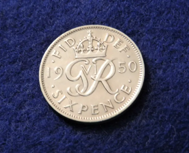 1950 Great Britain 6 Pence - Great Coin - See Pictures