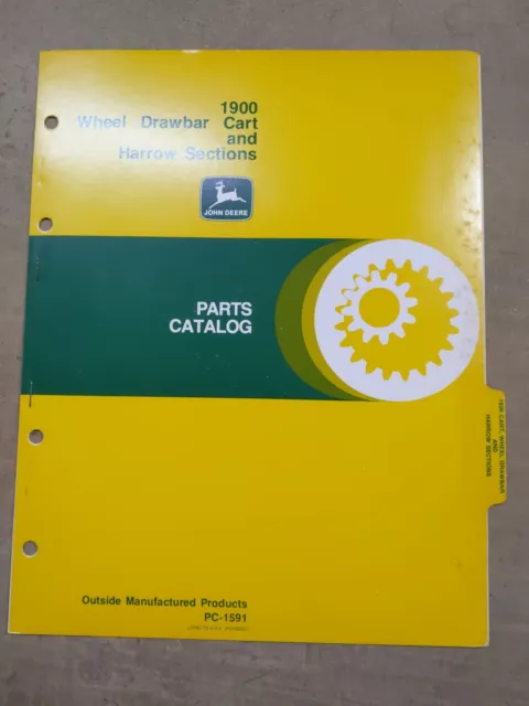 John Deere 1900 Wheel Drawbar Cart & Harrow Sections Parts Catalog, PC-1591