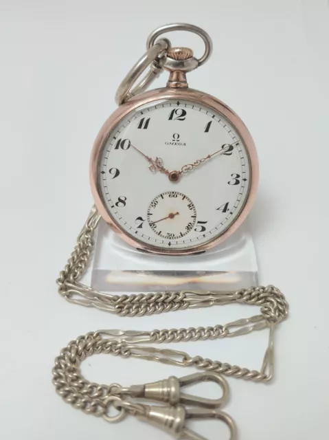 OMEGA 40,6 L, srebrna žepna ura - pocket watch -Taschenuhr   #23-41.01
