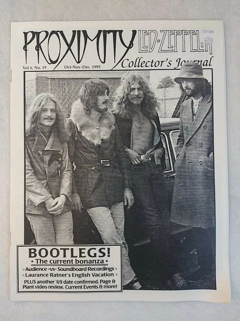 Proximity Led Zeppelin Collectors Magazine Vol 6 No 19 Oct Nov Dec 1995 RARE