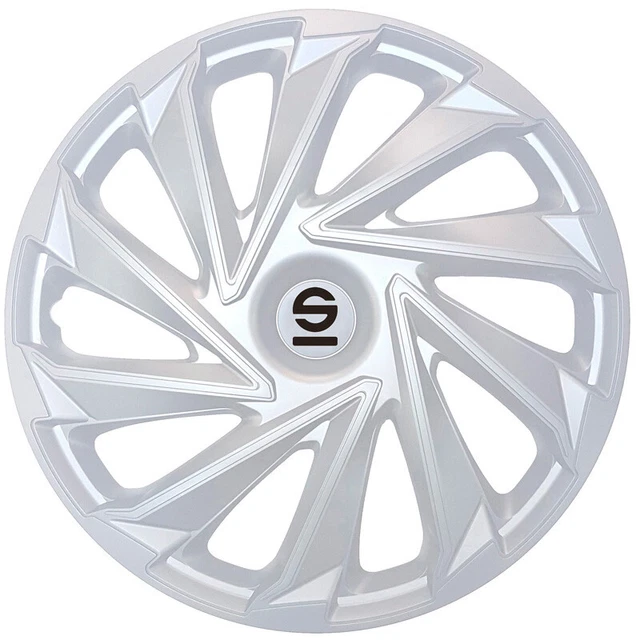 Jeu D'Enjoliveurs Sparco Varese 15 Pouces Argent/Noir - Style Sportif Dynamique