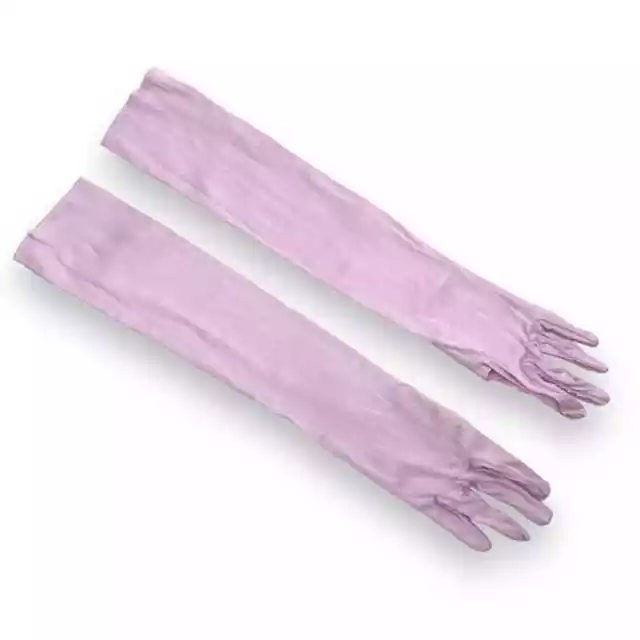 The Bar Revolve Silk Gloves Long Above Elbow Womens Formal Evening Purple Lilac 2