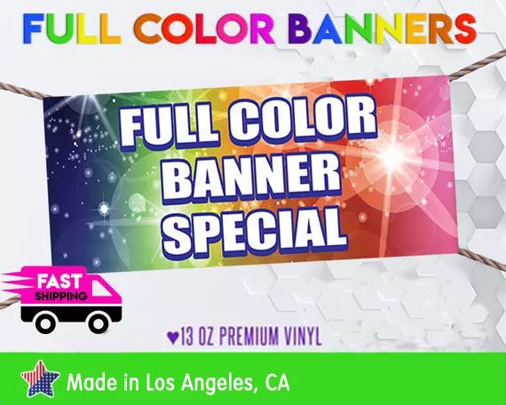 3' x 5' Full Color Custom Vinyl Banner 13oz - Free Basic Design Include