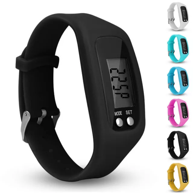 Smart Step Count Activity Tracker Running Sports Watch LCD Pedometer Wrist Band