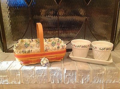 Longaberger Mothers Day Blossoms Basket Combo w/Ceramic Pots