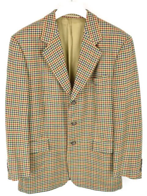 HUGO BOSS Montand Blazer Men's (EU) 50 Vintage Wool Houndstooth Single-Breasted