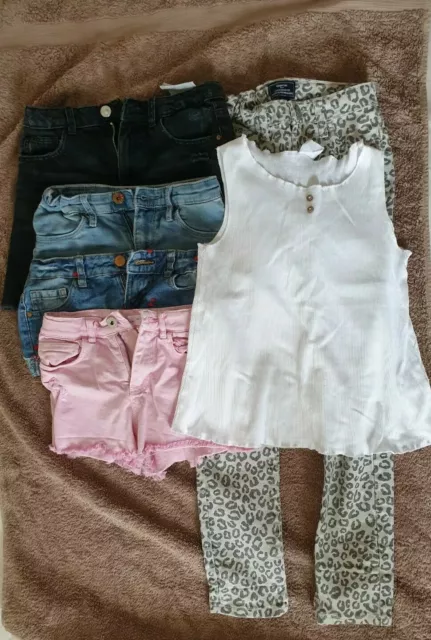 Girls Clothes Bundle Age 8-9 Denim Shorts x 3, Top, Denim Skirt & Jeans