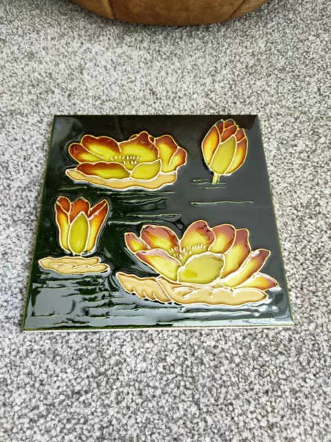 Antique style Fireplace Tubelined Tile Deco nouveau 15cm by 15cm