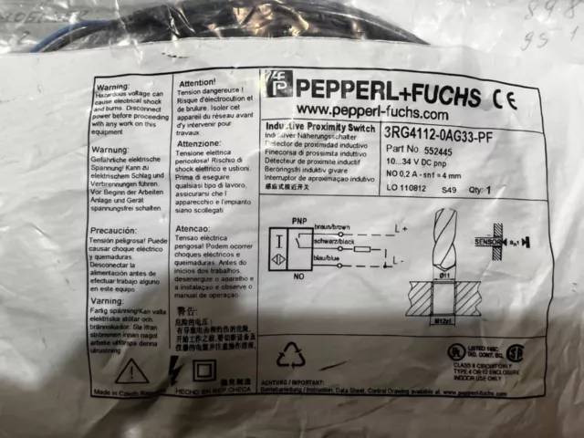PEPPERL+FUCHS 3RG4112-0AG33-PF. proximity switch