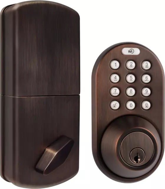 MiLocks TF-02OB Digital Deadbolt Door Lock with Electronic Keypad for Exterior