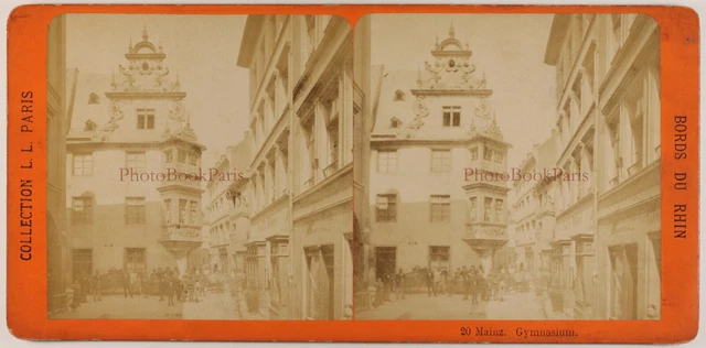Deutschland Mainz c1880 Foto Stereo L. L. Paris Vintage Albumin P70L1n2