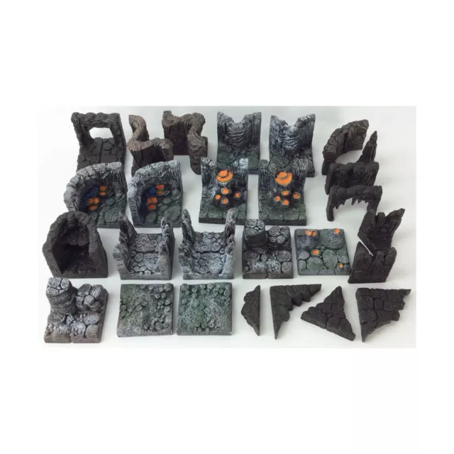 Dwarven Forge Terrain Cavern Assortment Set (Unpainted) No Box NM