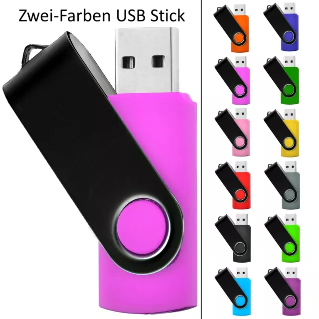 Dos Colores USB Pegar Swivel Fucsia Con Negras Defecto Plus Segundo Color Además