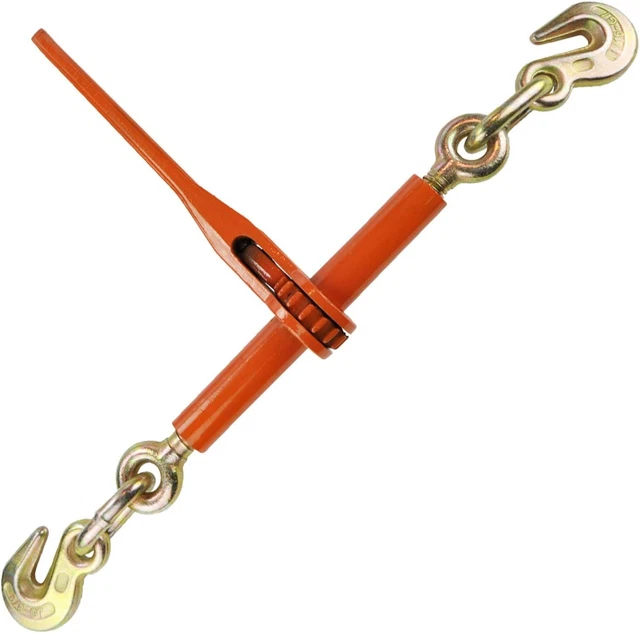Load Binder with 2 Grab Hooks - Ratchet Style - 7100 Pound Safe Working Load (Wo