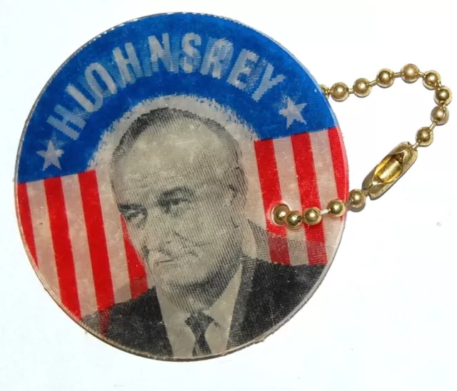 1964 LBJ USA LYNDON B JOHNSON FLASHER 2.25" Humphrey campaign pin pinback button