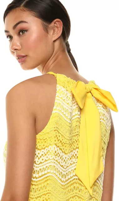 Trina Turk Sz S Retreat Sheath Dress Halter Buttercup Yellow Lace $178 NEW! 3
