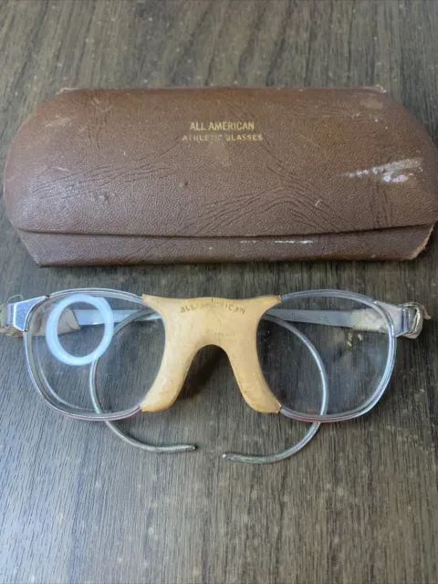 Vintage All American Athletic Sports Glasses w Case Optical