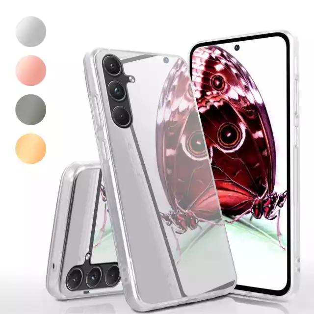 Hülle für Samsung Galaxy A55 5G Silikon Case Cover Spiegelhülle  Chrom Metallic