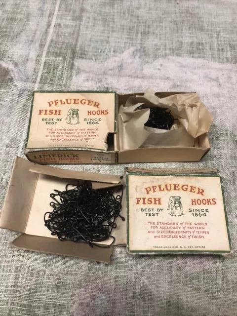PFLUEGER FISH HOOKS new old stock six boxes 72 wooden tubes $94.00 -  PicClick