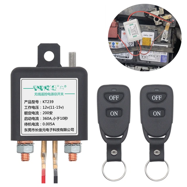 CAR BATTERY DISCONNECT Isolator CutOff Switch W/Wireless Dual Remote