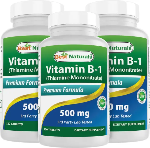 Best Naturals Vitamin B1 as Thiamine Mononitrate 500 Mg 120 Tablets (120 Count (