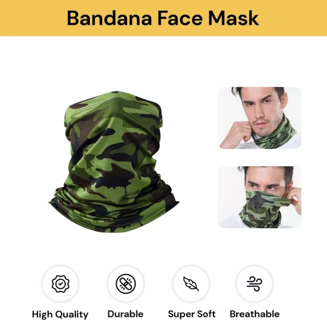 Bandana Face Mask Neck Gaiter Tube Cycling Head Scarf Outdoor Headwear Cover AU 3