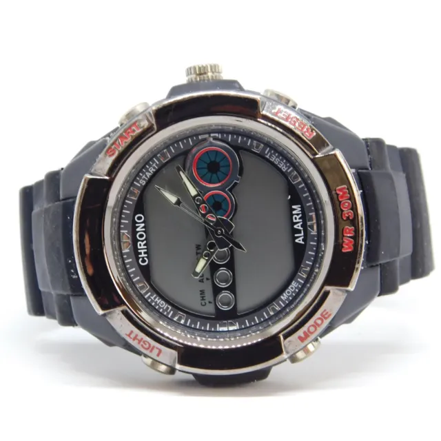 Alarm Chronograph Quartz Analog Digital Men's Watch New Battery
