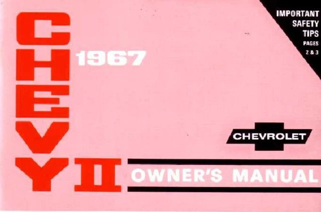 1967 Chevrolet Chevelle Owners Manual User Guide Reference Operator