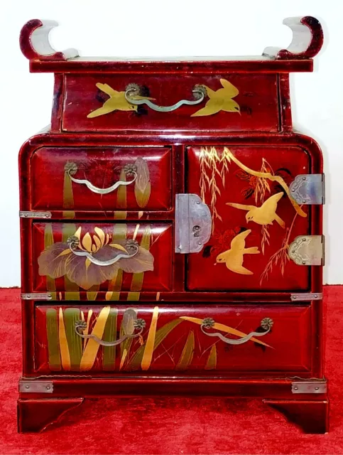 Kodansu. Cabinet En Miniature. Laque Maki-E. Japon. Serrures En Metal. Xixème