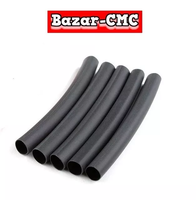 SET 5pz GUAINA tubo TERMORESTRINGENTE da  10 mm NERA termoretraibile x cavi cavo