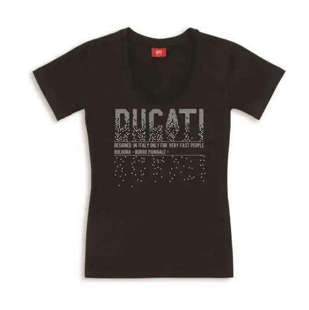 DUCATI Graphic pixel donna maglietta con glitter nera taglia XL