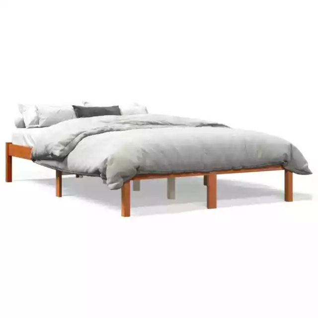 Estructura de cama madera maciza pino marrón cera 140x200 cm vidaXL