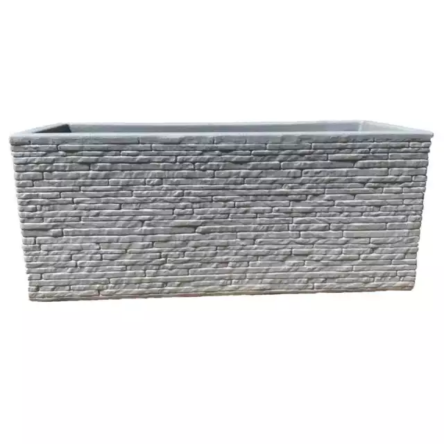 Brick Stone Effect Plastic Garden Trough Planter Patio Flower Pot 60cm