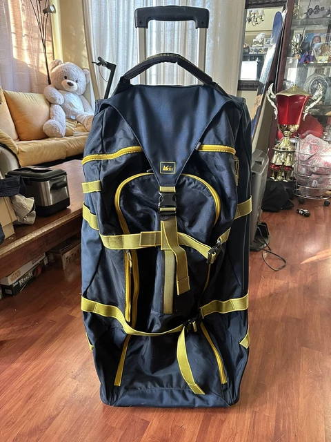 REI Co-op Wheely Beast Extra Large 35” Wheeled Rolling Duffel Blue And gold