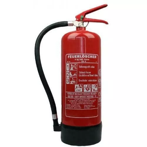 Feuerlöscher 6 KG ABC Pulver 9 LE mit Wandhalterung