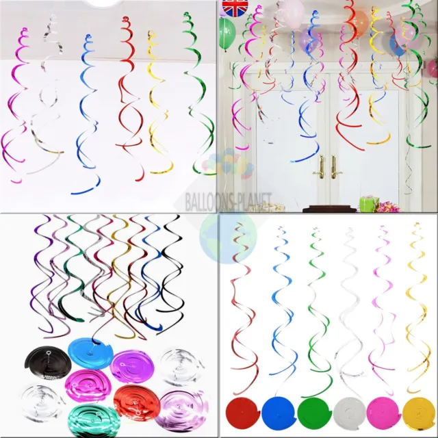12 PCS Hanging Spiral Swirls Birthday Wedding Ceiling Decoration Party Supplies