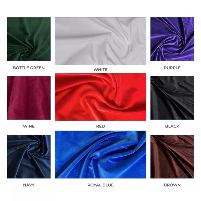 100% COTTON VELVET FABRIC Soft Dressmaking Costumes Upholstery Curtains 112CM