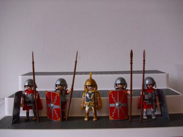 Playmobil Figuren, Römer, Zenturio und Legionäre 5 Figuren mit Zub. (X1)