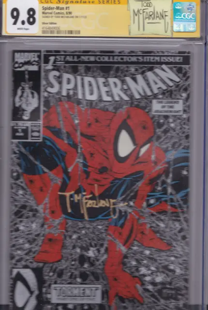 SPIDER-MAN #1 CGC SS 9.8 WP Signed by TODD MCFARLANE SILVER EDITION 1990 MARVEL