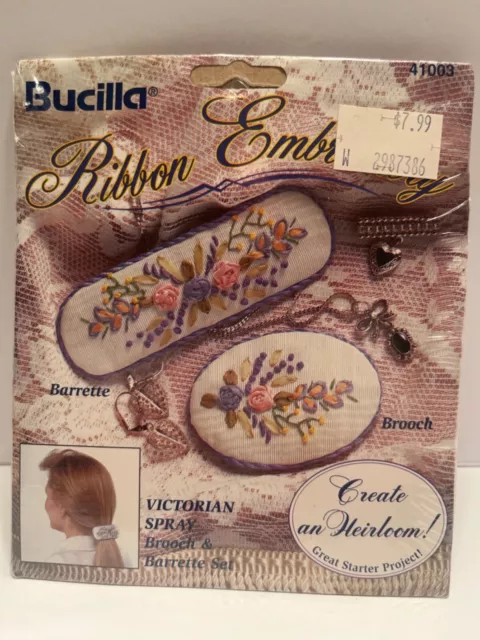 Kit De Bordado De Cinta Bucilla Broche Y Barra De Spray Victoriano Juego #41003