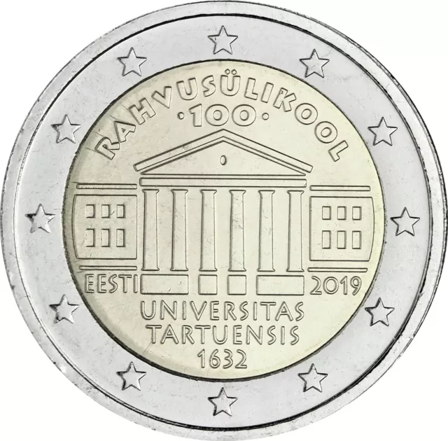 Estland 2 Euro 2019 bfr. 100. Jahrestag der Gründung der Universität Tartu