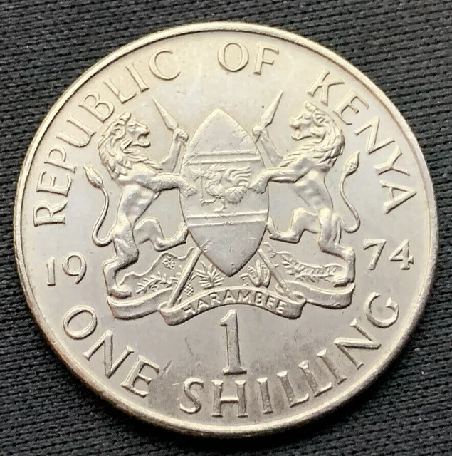 1974 Kenya 1 Shilling Coin UNCIRCULATED  RARE CONDITION #M55