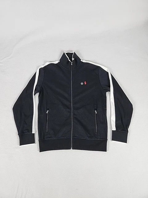 Polo Ralph Lauren Big Pony Full Zip Mock Neck Sweatshirt Men's M Black Fleece