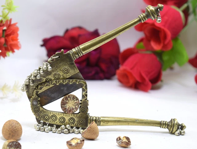 Antique Indian Fancy Shape Betel Palm Cutter Decorative Chiming Bells.i12-196