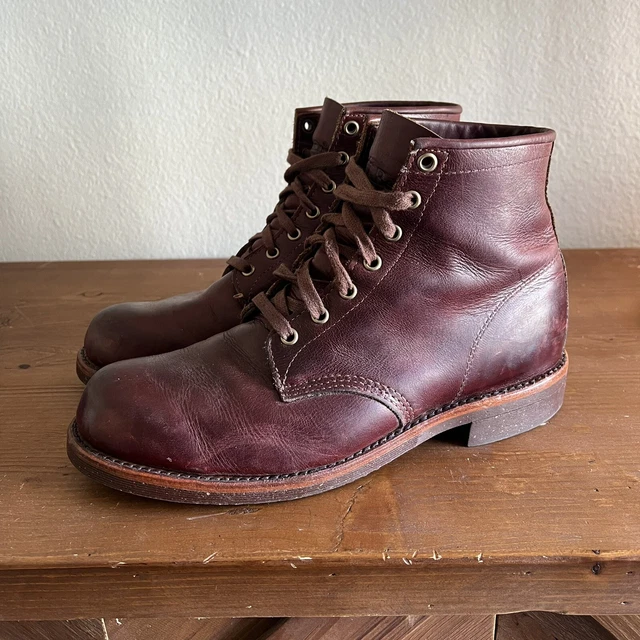 L.L. BEAN X Chippewa Katahdin Engineer Work Boots Lace Up Oxblood Mens